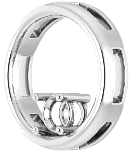 14K White  4.8 mm Round Pendant Mounting (2)