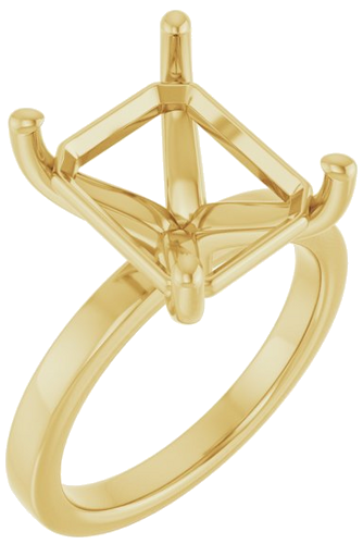 Sužadėtuvių Žiedas „Solitaire“ 10k yellow gold Emerald 12mm x 10mm (1)