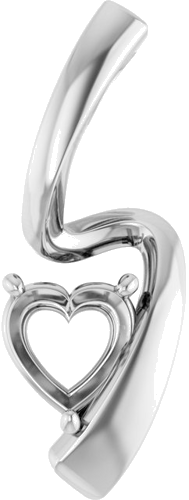 Pakabukas „Solitaire Freeform“ 14k white gold Heart 6mm (1)
