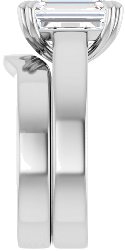 Sužadėtuvių Žiedas „Solitaire“ 585 Baltojo Aukso Emerald 10mm x 8mm (7)