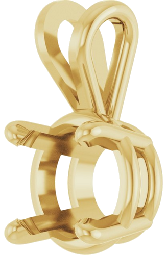 Pakabukas „Round 4-Prong Basket“ 10k yellow gold Round 6.7mm (2)