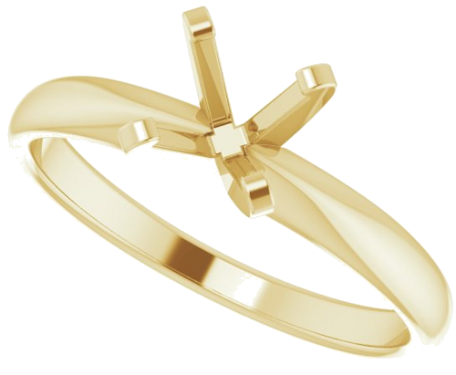 Sužadėtuvių Žiedas „Solitaire“ 585 Geltonojo Aukso Round 6mm (5)