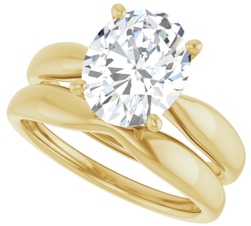 Sužadėtuvių Žiedas 14k yellow gold Oval 10mm x 8mm (10)