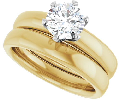 14K Yellow White 6.5 mm Round Engagement Ring Mounting (9)