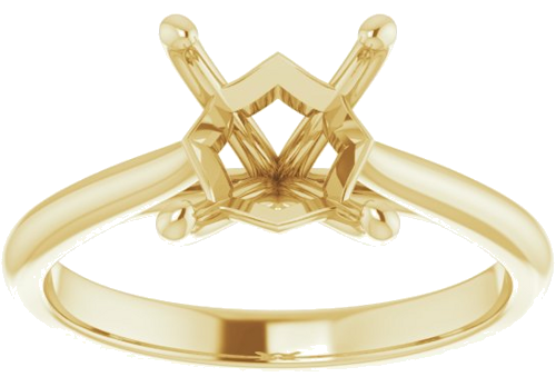 14K Yellow 6.5 mm Square Solitaire Engagement Ring Mounting (3)