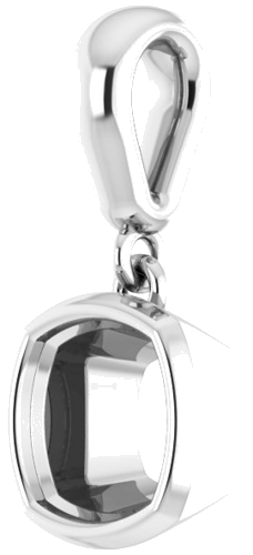 14K White  6 mm Cushion Pendant Mounting (2)