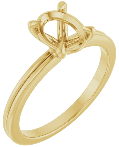 Sužadėtuvių Žiedas „Claw-Prong Solitaire“ 14k yellow gold Oval 8mm x 6mm (1)