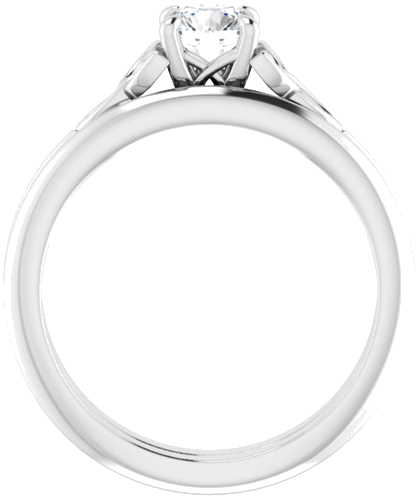 Sužadėtuvių Žiedas „Solitaire Celtic-Inspired“ 14k white gold Round 5.2mm (7)