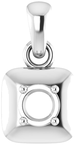 Pakabukas „Solitaire“ 14k white gold Round 3.75mm (1)