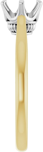 Sužadėtuvių Žiedas „Solitaire“ 585 Baltojo Ir Geltonojo Aukso Round 6.5mm (4)