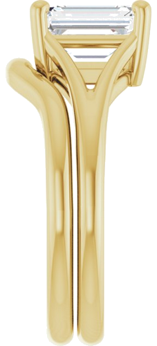 Sužadėtuvių Žiedas „Solitaire Split-Shank“ 14k yellow gold Emerald 8mm x 6mm (9)