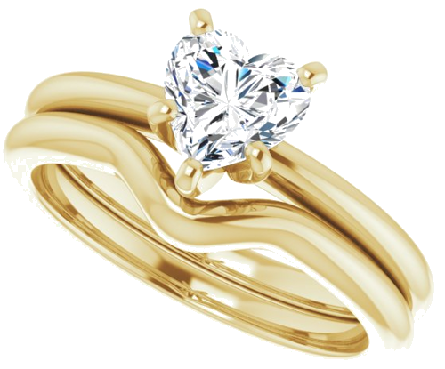 14K Yellow  6x6 mm Heart Solitaire Engagement Ring Mounting (10)