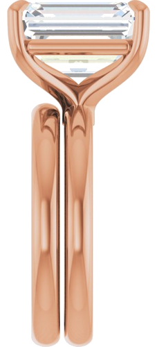Sužadėtuvių Žiedas „Claw-Prong“ 14k rose gold Emerald 12mm x 10mm (9)