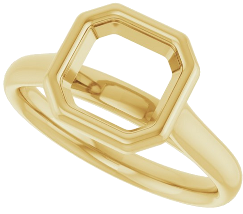 Sužadėtuvių Žiedas „Bezel-Set Solitaire“ 14k yellow gold Asscher 7mm (5)