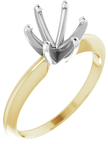 Sužadėtuvių Žiedas „Solitaire“ 585 Baltojo Ir Geltonojo Aukso Round 7.3mm x 7.7mm (1)