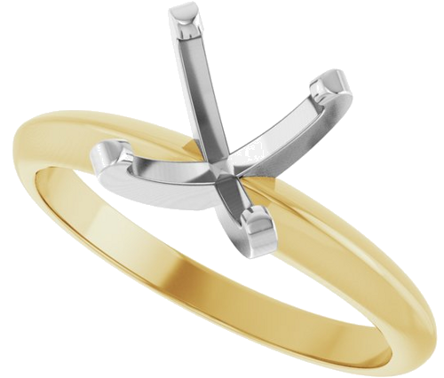 Sužadėtuvių Žiedas „Lightweight Solitaire“ 14k yellow/white gold Round 7.8mm x 8.6mm (5)