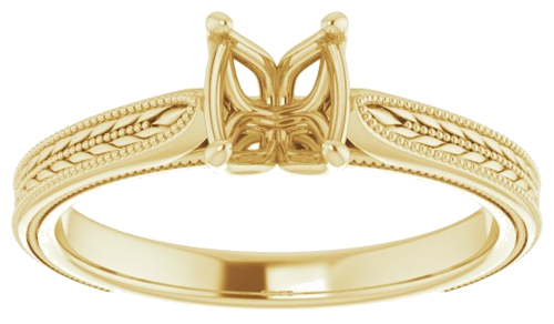 14K Yellow  7x5 mm Oval Solitaire Engagement Ring Mounting (3)