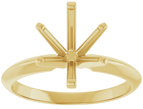 14K Yellow 10x8 mm Oval 6-Prong Solitaire Engagement Ring Mounting (3)
