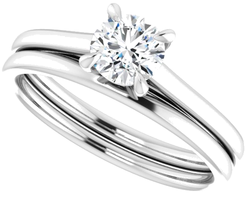 14K White  5.2 mm Round Solitaire Engagement Ring Mounting (10)