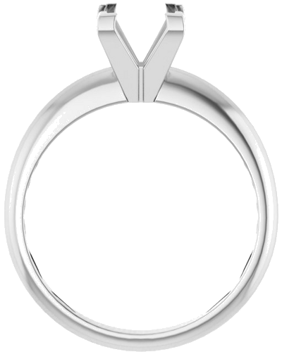 14K White 6 mm Square V-End 4-Prong Engagement Ring Mounting (2)