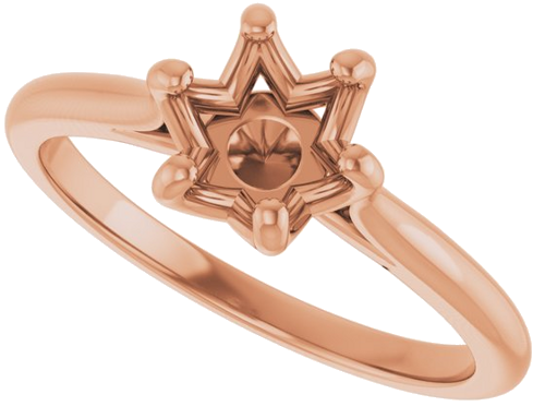 14K Rose 7 mm Round Solitaire Engagement Ring Mounting (5)