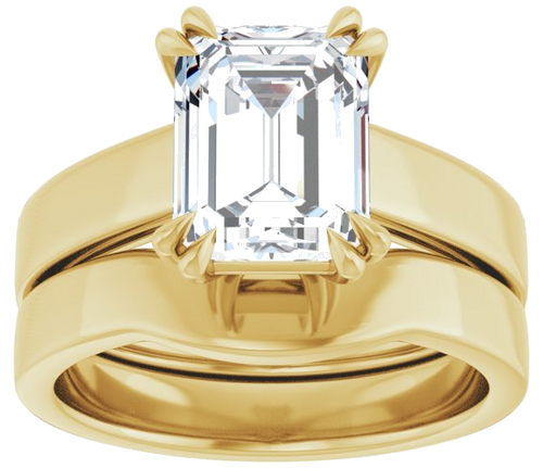 Sužadėtuvių Žiedas „Solitaire“ 585 Geltonojo Aukso Emerald 9mm x 7mm (8)