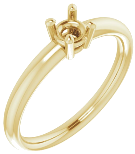 14K Yellow 4.4 mm Round Engagement Ring Mounting (1)