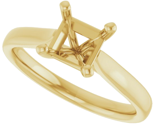 14K Yellow 5.5 mm Square Engagement Ring Mounting (5)