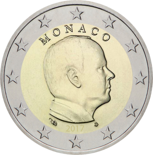 2017 Monakas Albertas II Nacionalinė 2 eurų moneta (1)