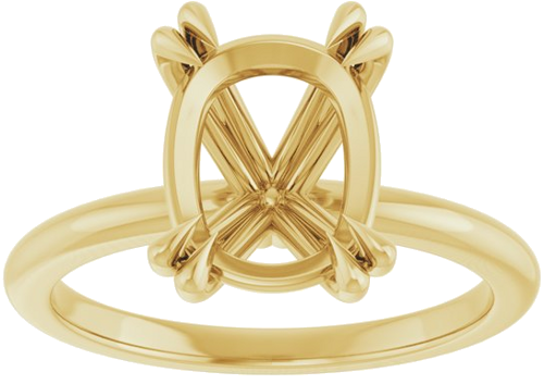 Sužadėtuvių Žiedas „Double Claw-Prong“ 14k yellow gold Elongated Cushion 10mm x 8mm (3)