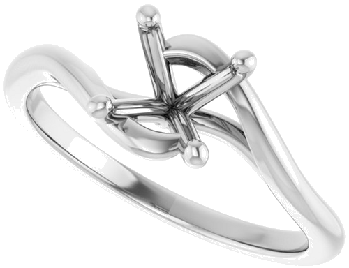 Sužadėtuvių Žiedas „Bypass“ 14k white gold Round 6.5mm (5)