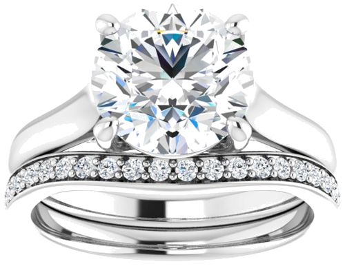 Sužadėtuvių Žiedas „Solitaire“ 14k white gold Round 8.8mm (8)
