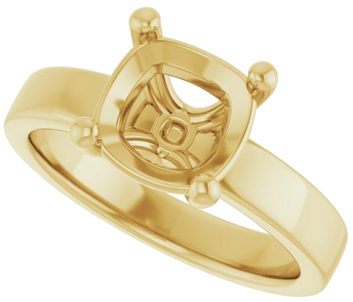 Sužadėtuvių Žiedas „Solitaire“ 14k yellow gold Cushion 8mm (5)