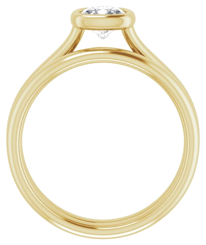 14K Yellow  5 mm Cushion Solitaire Engagement Ring Mounting (7)