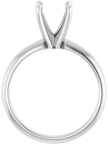 14K White 7 mm Round 4-Prong Solitaire Ring Mounting (7)