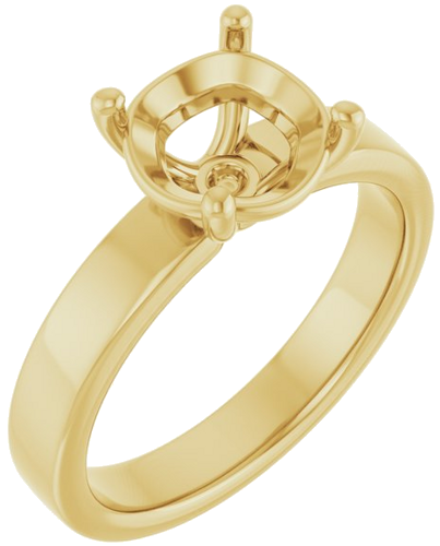 14K Yellow 8.2 mm Round Solitaire Engagement Ring Mounting (1)