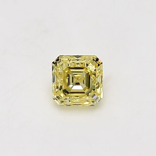 0.32 carat Fancy Intense Yellow-VVS2 Natūralus Asscher Deimantas (1)