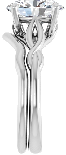 Sužadėtuvių Žiedas „Solitaire Sculptural“ 14k white gold Oval 10mm x 8mm (9)