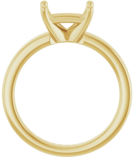 14K Yellow 8x6 mm Emerald Solitaire Engagement Ring Mounting (2)