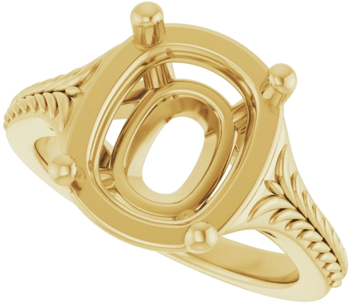 Sužadėtuvių Žiedas „Solitaire“ 14k yellow gold Elongated Cushion 11mm x 9mm (5)