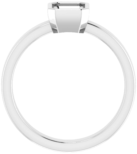 10K White 7x5 mm Emerald Solitaire Engagement Ring Mounting (2)