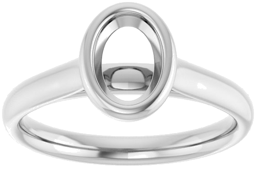 Sužadėtuvių Žiedas „Bezel-Set Solitaire“ 925 Sidabro Oval 7mm x 5mm (3)