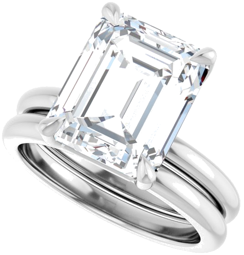 Sužadėtuvių Žiedas „Claw-Prong“ 14k white gold Emerald 11mm x 9mm (10)