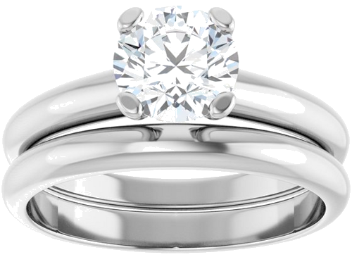 10K White 6.5 mm Round Solitaire Engagement Ring Mounting (7)