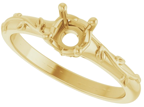 Sužadėtuvių Žiedas „Solitaire“ 14k yellow gold Round 5.2mm (5)