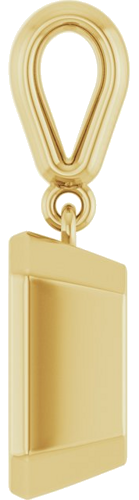 Pakabukas „Bezel-Set Charm“ 10k yellow gold Emerald 9mm x 7mm (3)