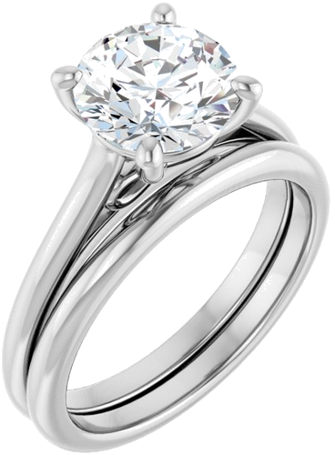 Sužadėtuvių Žiedas „Accented Infinity-Inspired“ 14k white gold Round 8mm (6)