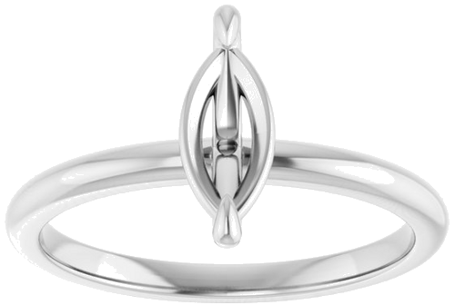 14K White  9x4.5 mm Marquise Solitaire Engagement Ring Mounting (3)