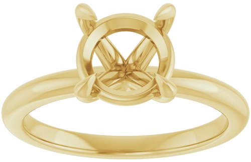 14K Yellow 8.2 mm Round Solitaire Engagement Ring Mounting (3)