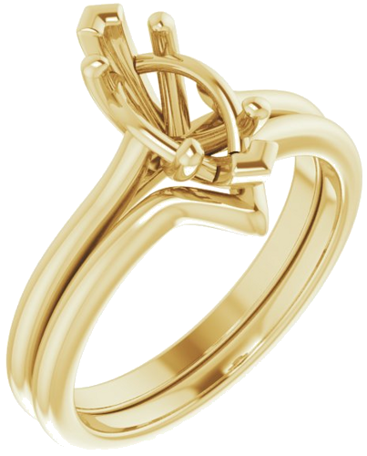 14K Yellow 10x5 mm Marquise V-Prong Engagement Ring Mounting (6)